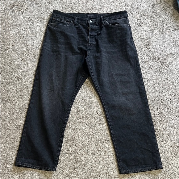 Polo Ralph Lauren Black Denim Jeans 36 Button Fly Classic Straight Men’s